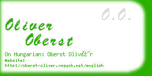 oliver oberst business card